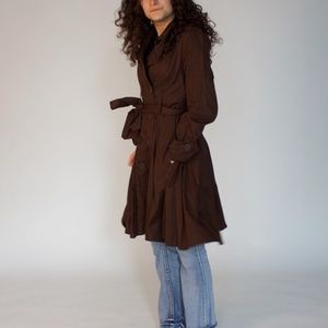 Double Zero Vintage Brown Trench Coat